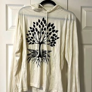 Long sleeve hooded top with yoga vibes
